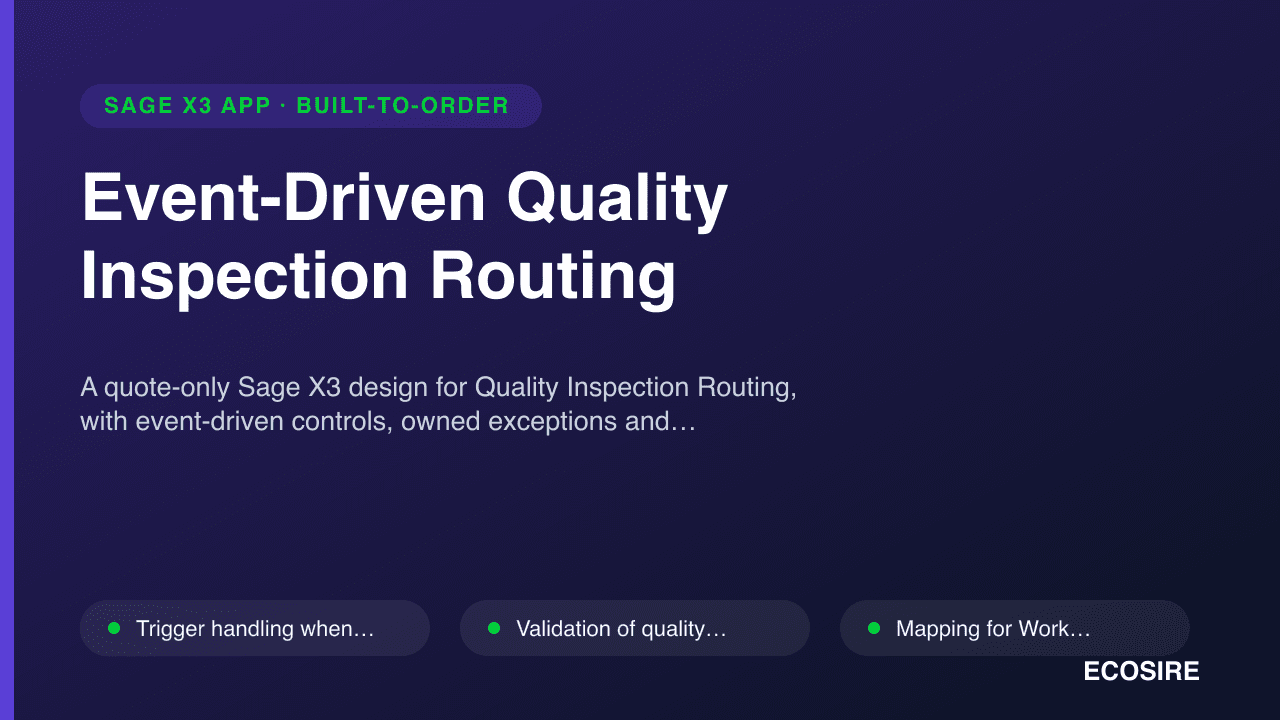 Event-Driven Quality Inspection Routing