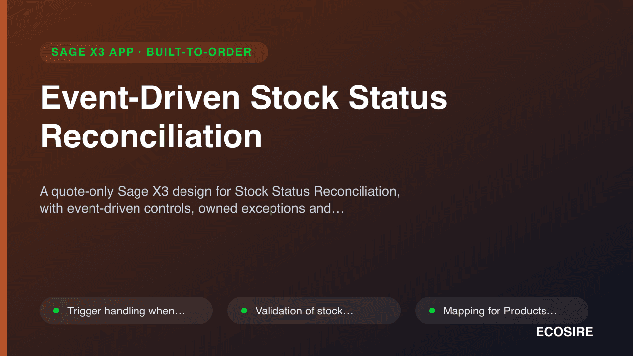 Event-Driven Stock Status Reconciliation