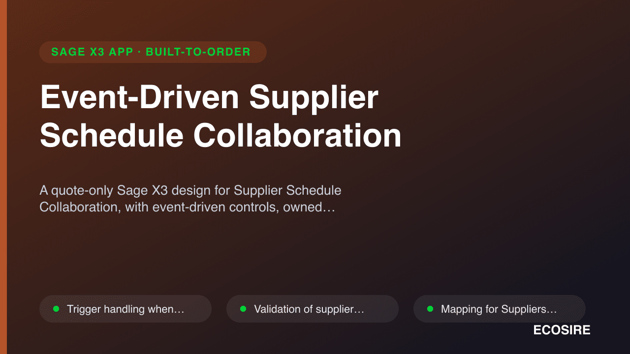 Event-Driven Supplier Schedule Collaboration