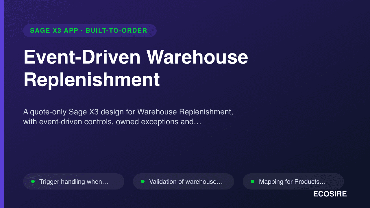 Event-Driven Warehouse Replenishment