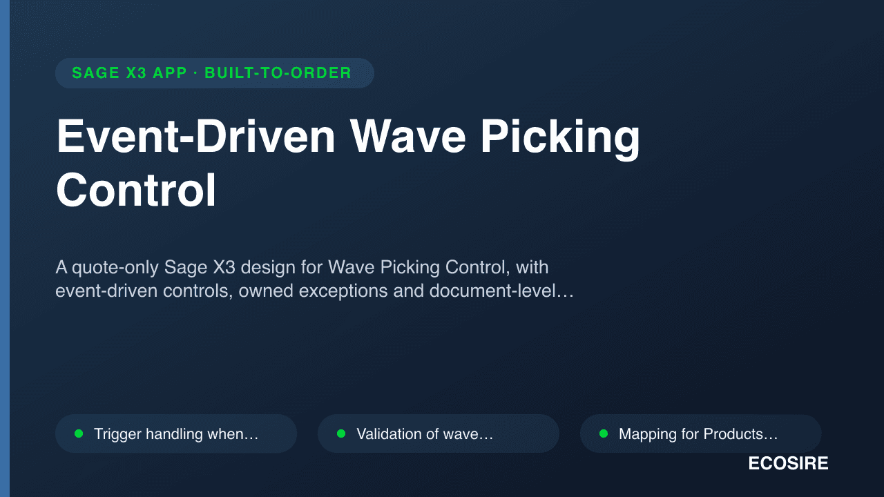 Event-Driven Wave Picking Control