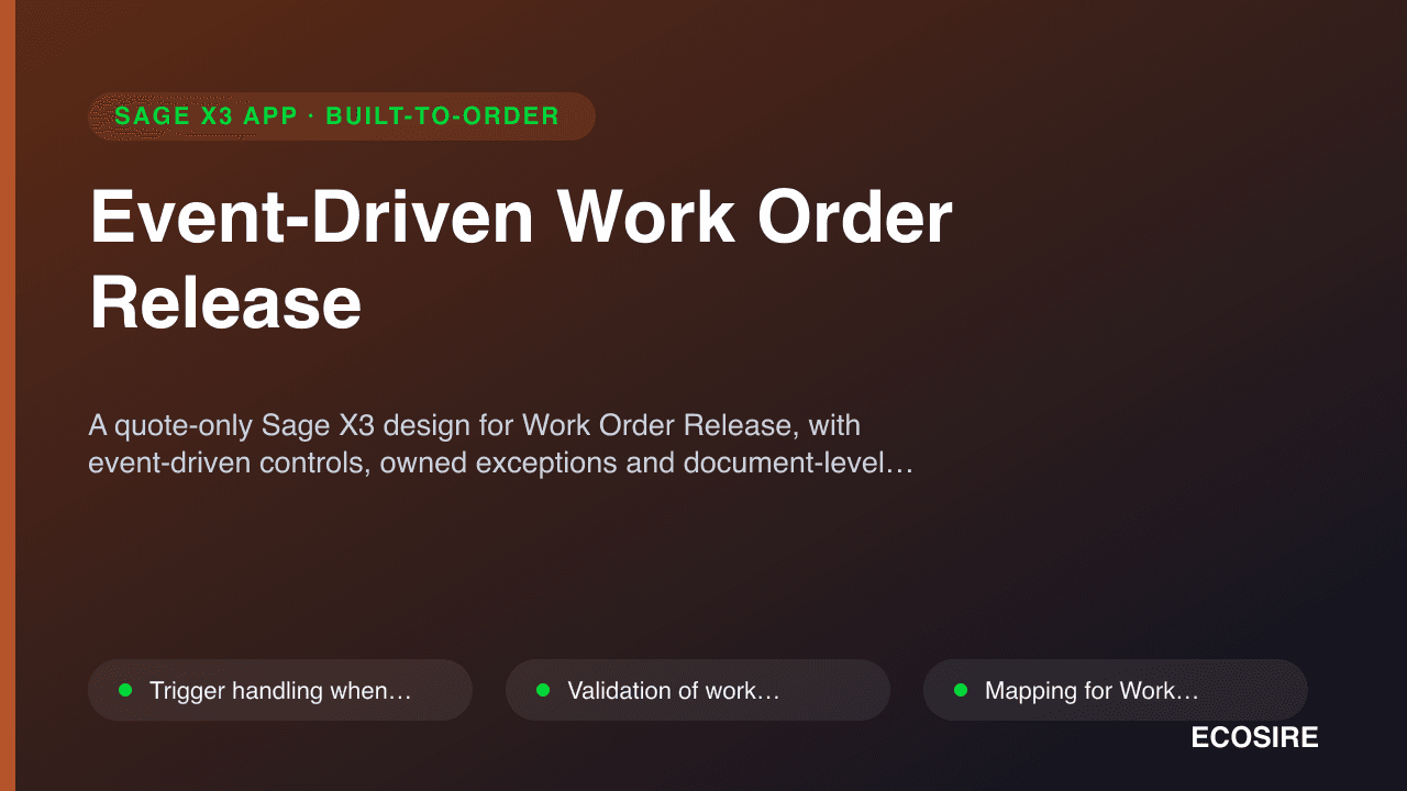Event-Driven Work Order Release