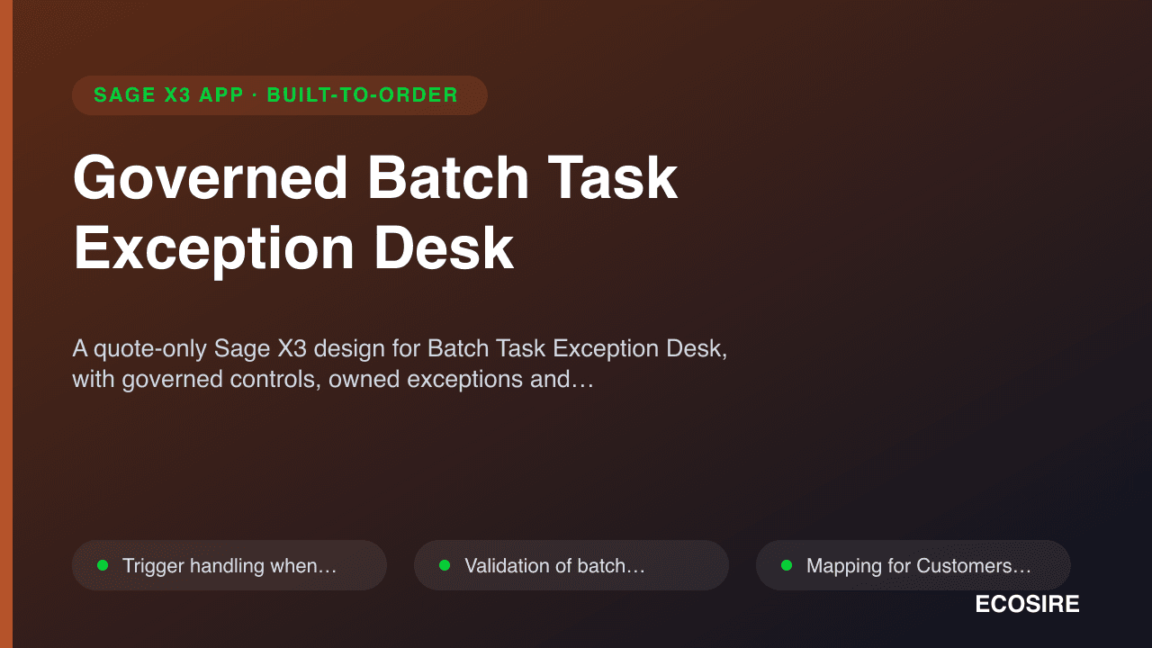Governed Batch Task Exception Desk