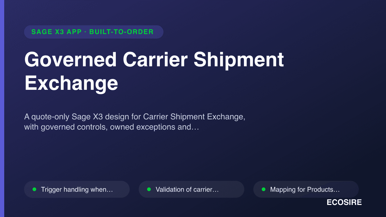 Governed Carrier Shipment Exchange