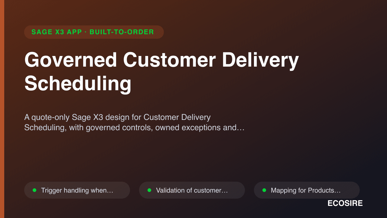 Governed Customer Delivery Scheduling