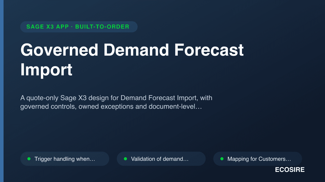 Governed Demand Forecast Import