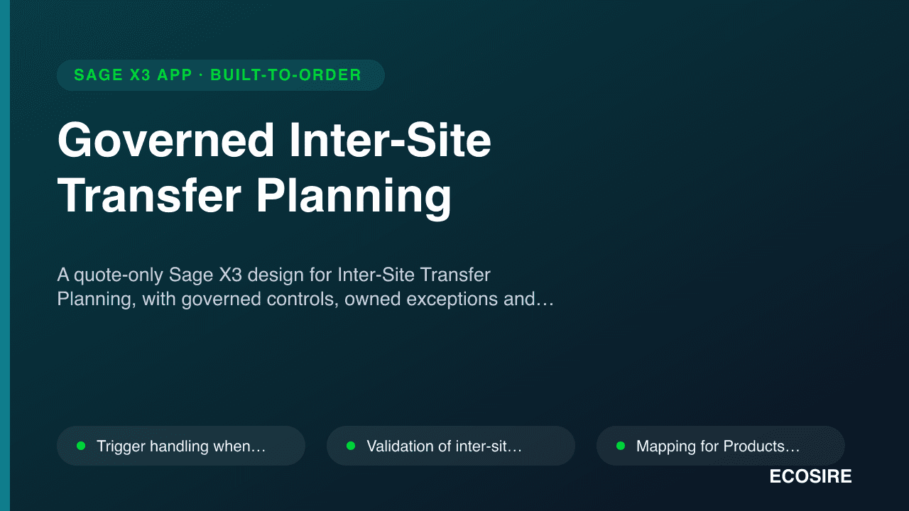 Governed Inter-Site Transfer Planning