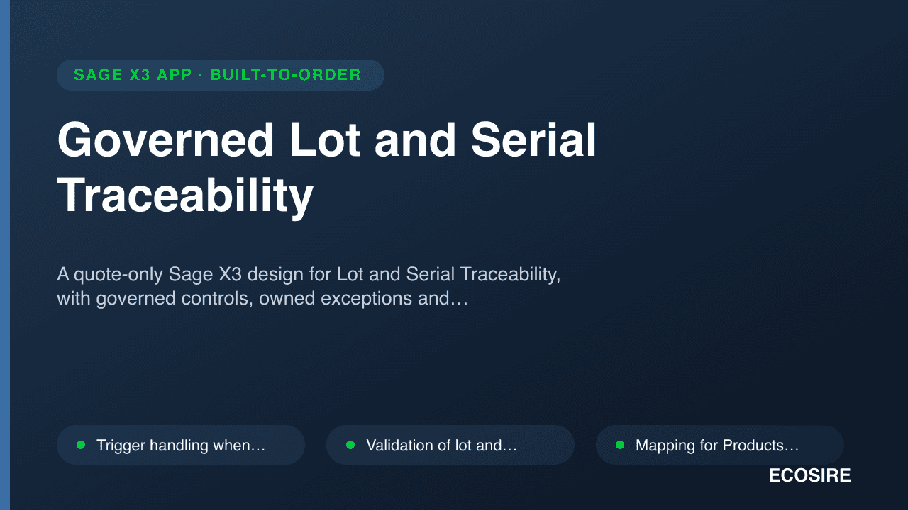 Governed Lot and Serial Traceability