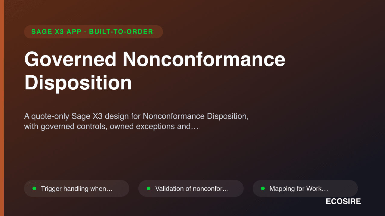 Governed Nonconformance Disposition