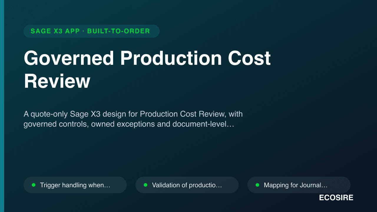 Governed Production Cost Review