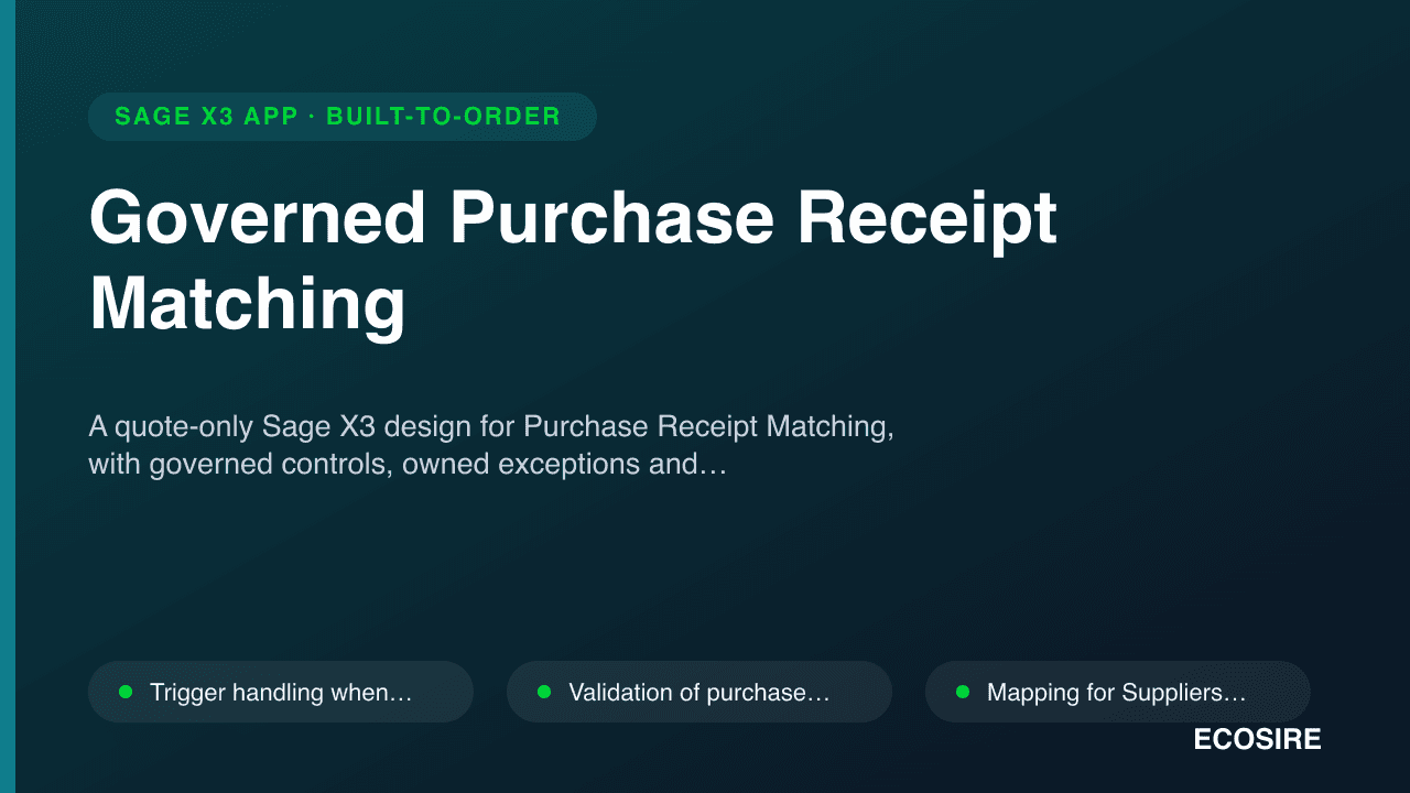 Governed Purchase Receipt Matching