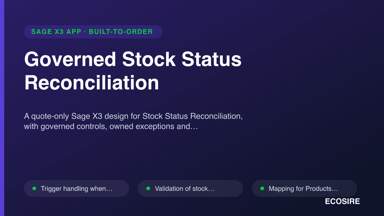 Governed Stock Status Reconciliation