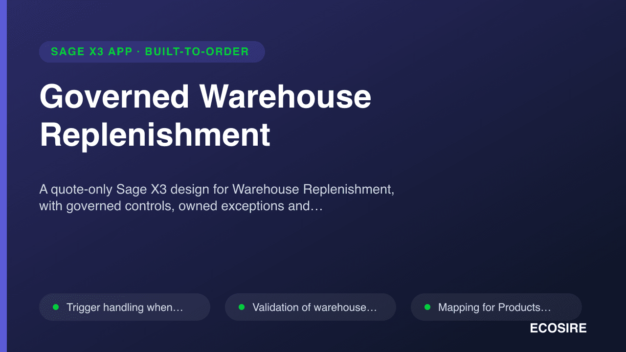 Governed Warehouse Replenishment