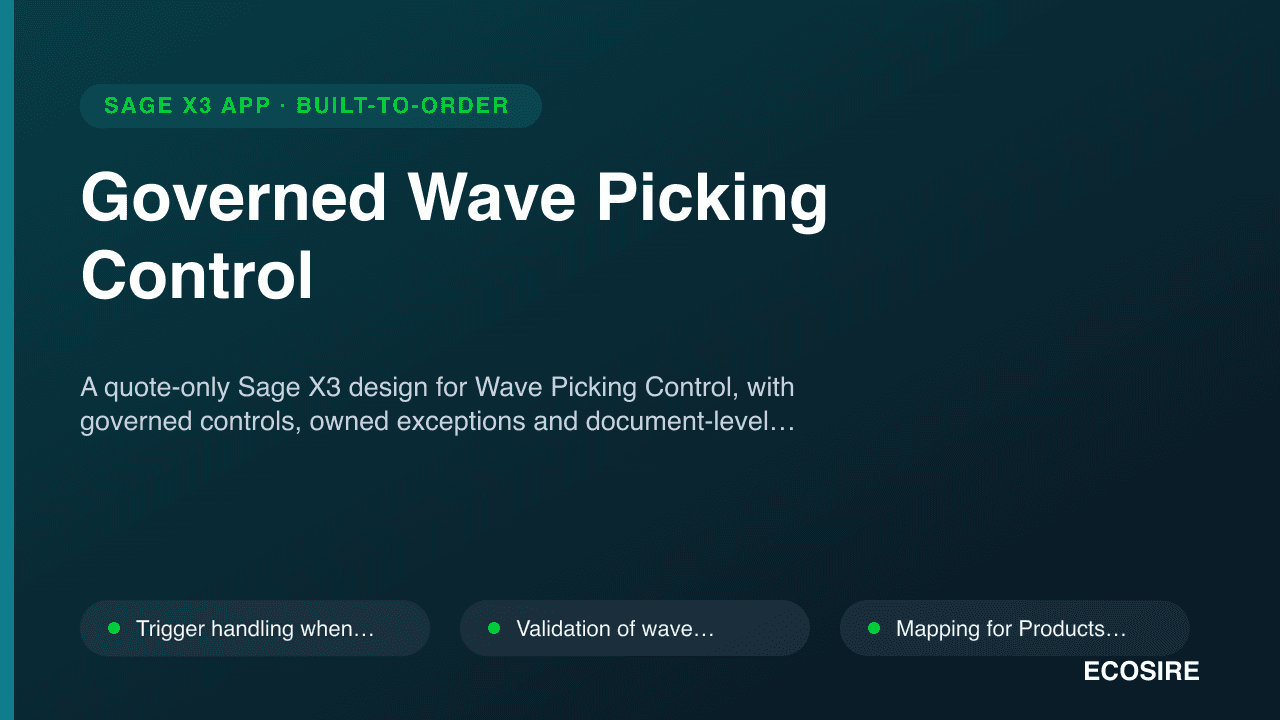 Governed Wave Picking Control