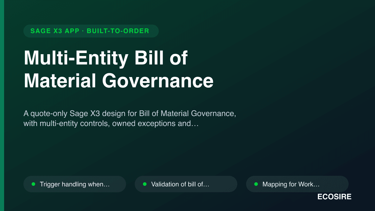 Multi-Entity Bill of Material Governance