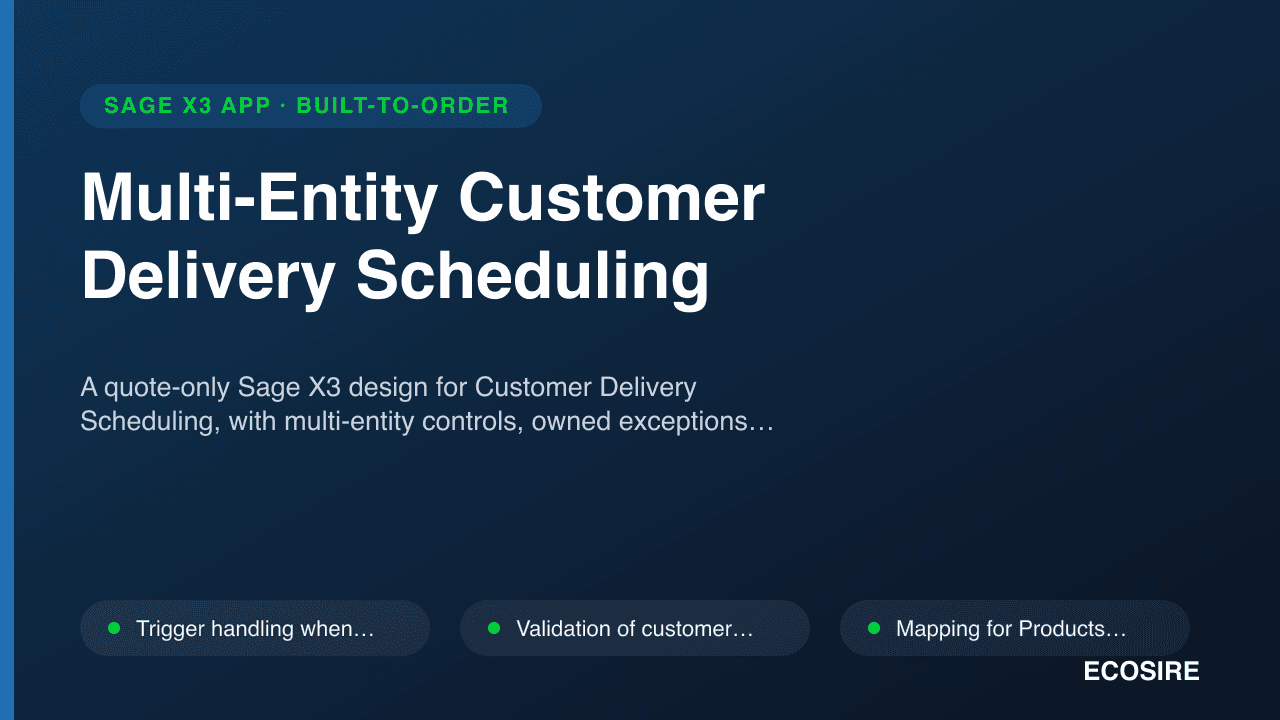 Multi-Entity Customer Delivery Scheduling