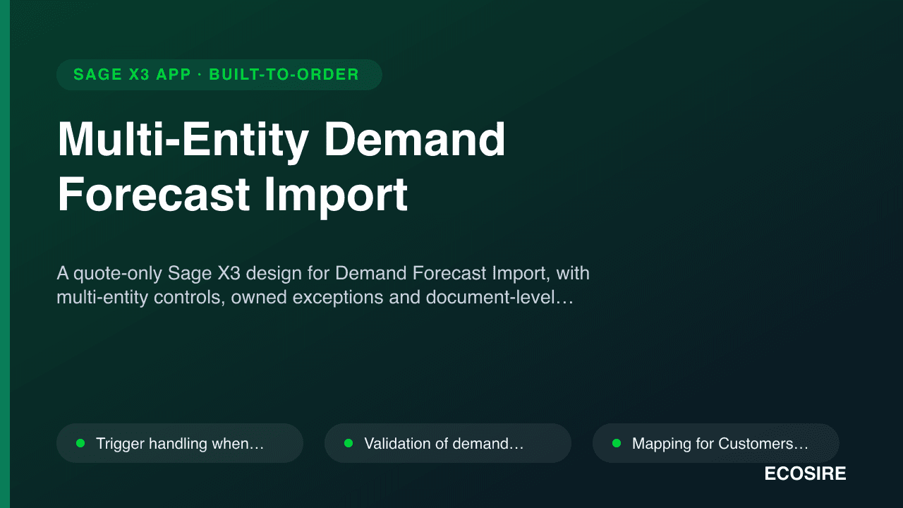 Multi-Entity Demand Forecast Import