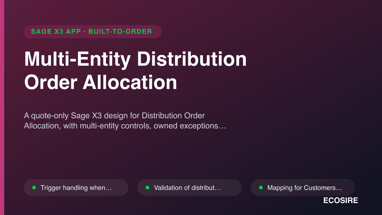 Multi-Entity Distribution Order Allocation