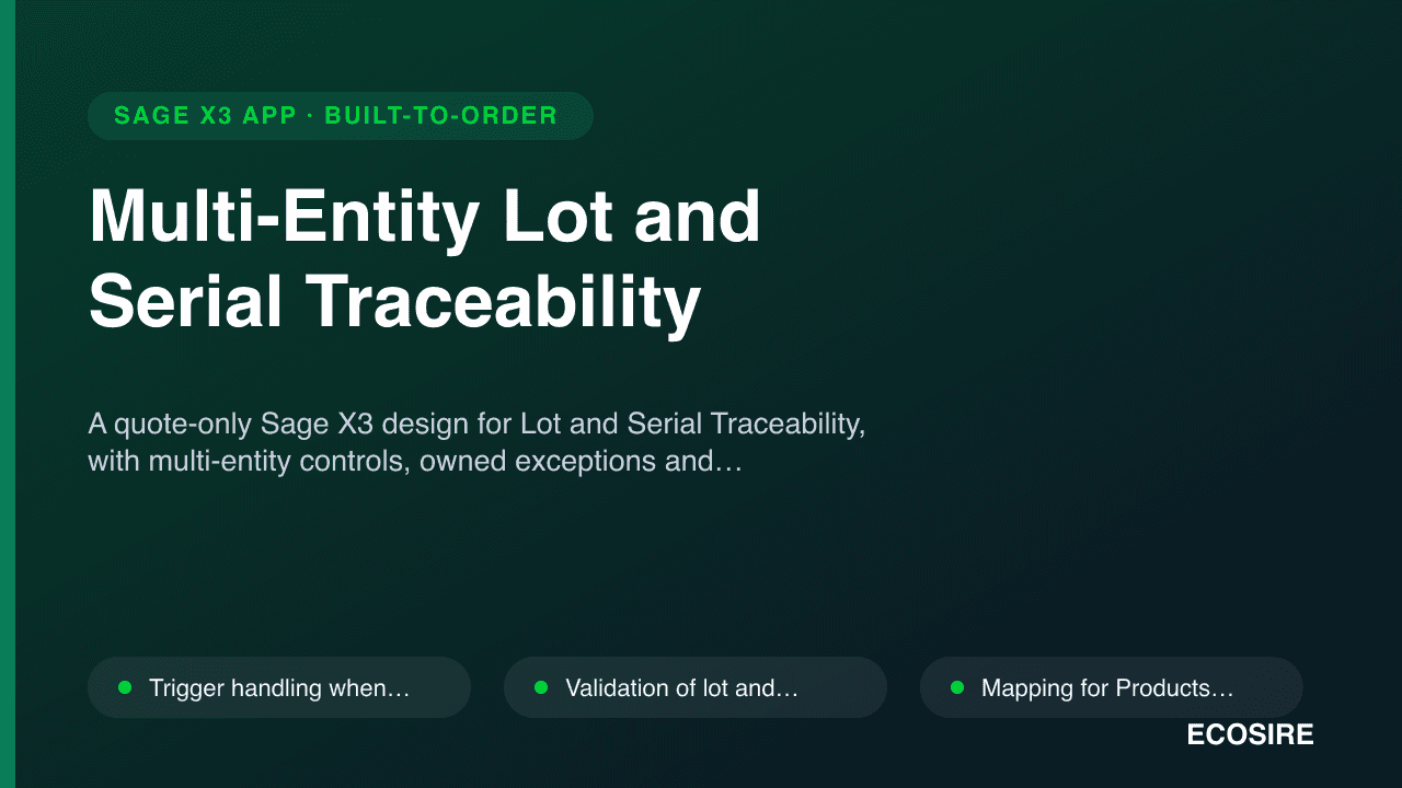 Multi-Entity Lot and Serial Traceability