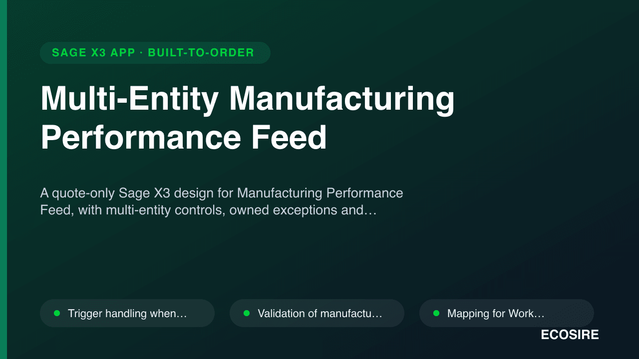 Multi-Entity Manufacturing Performance Feed