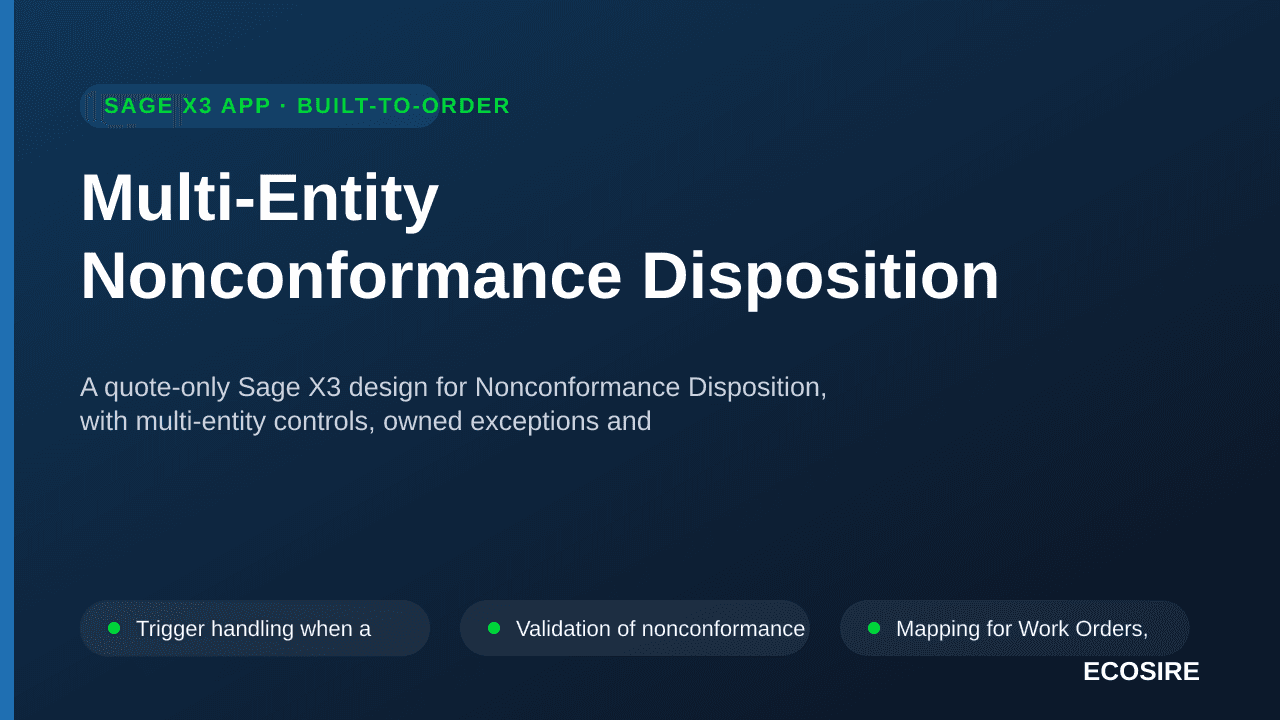 Multi-Entity Nonconformance Disposition