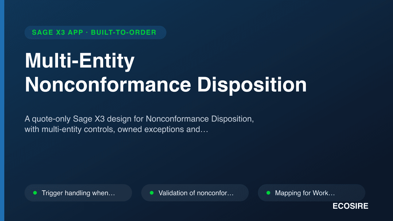 Multi-Entity Nonconformance Disposition