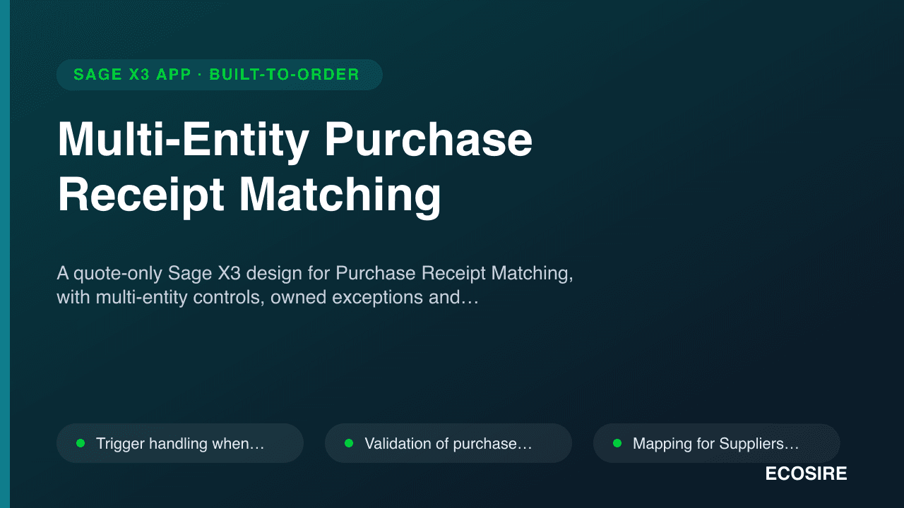 Multi-Entity Purchase Receipt Matching