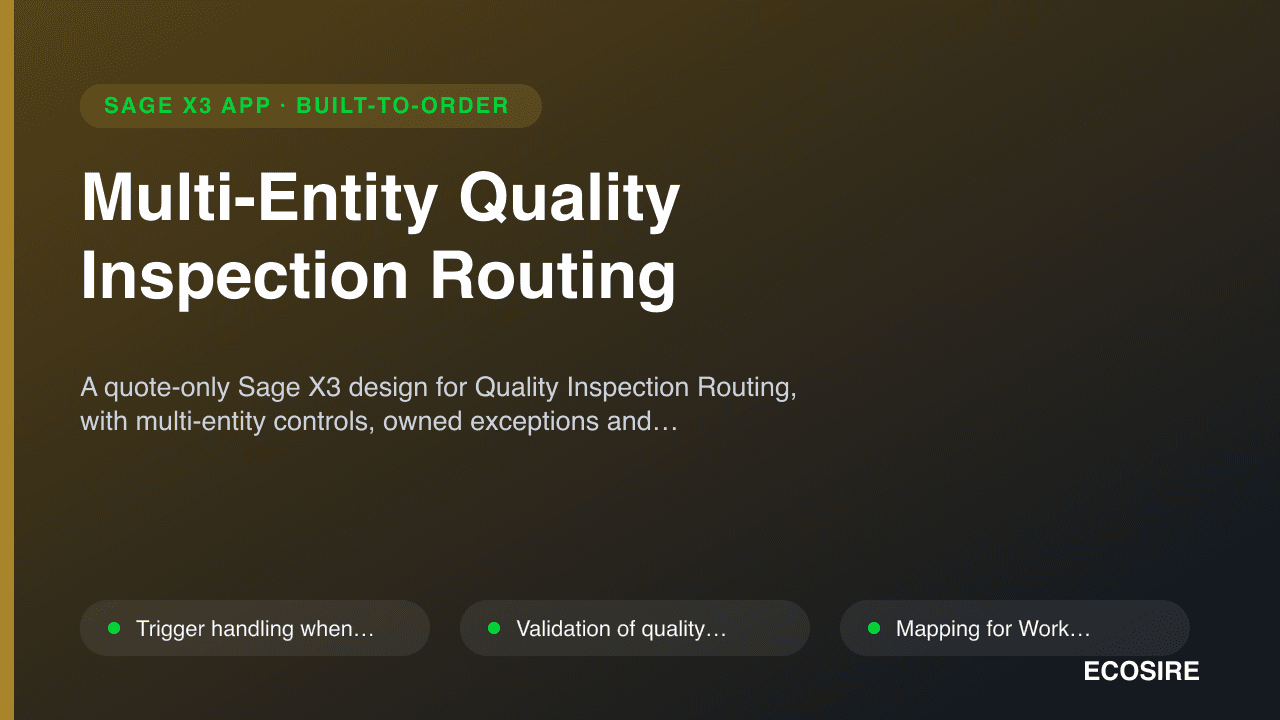 Multi-Entity Quality Inspection Routing