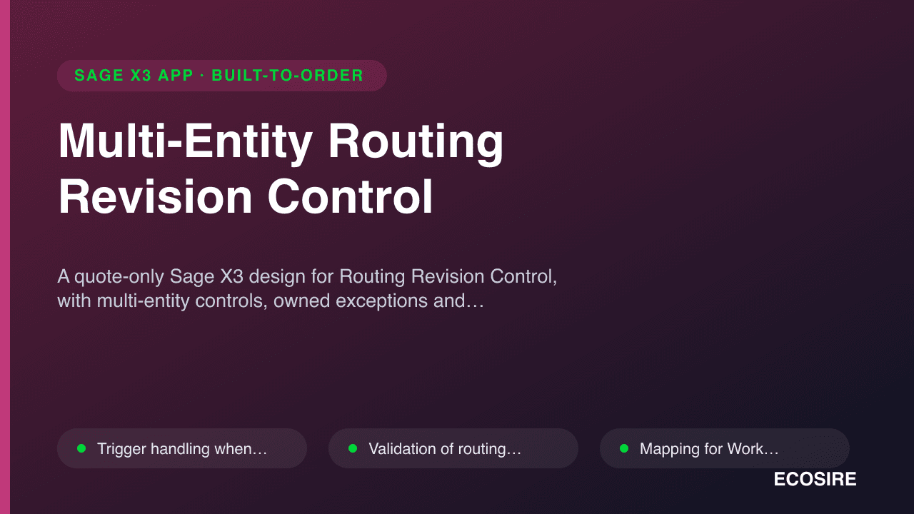 Multi-Entity Routing Revision Control