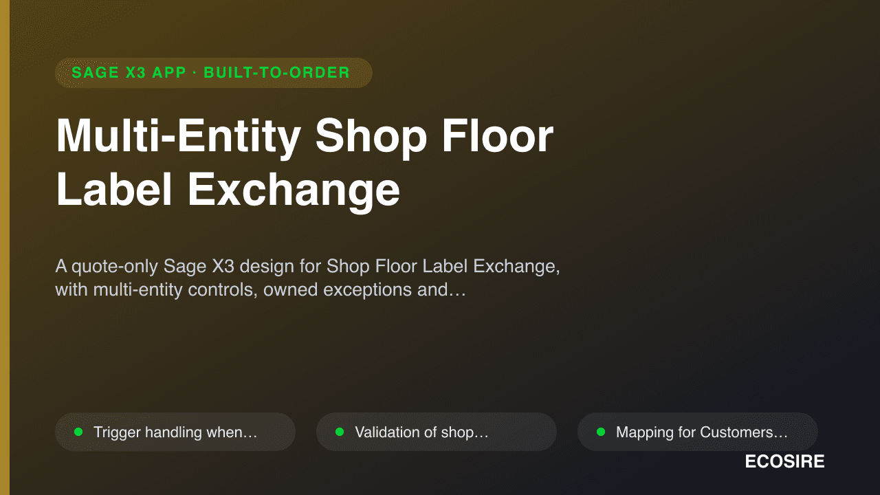 Multi-Entity Shop Floor Label Exchange