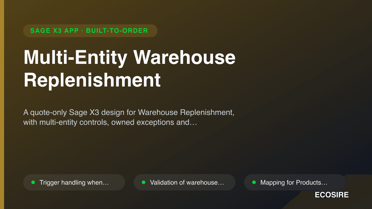 Multi-Entity Warehouse Replenishment