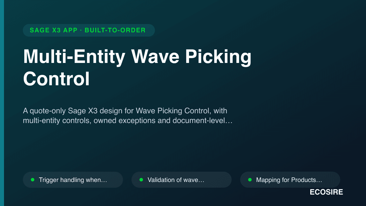 Multi-Entity Wave Picking Control