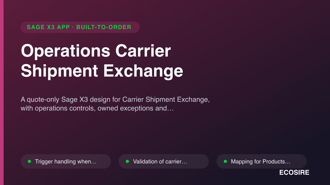 Operations Carrier Shipment Exchange