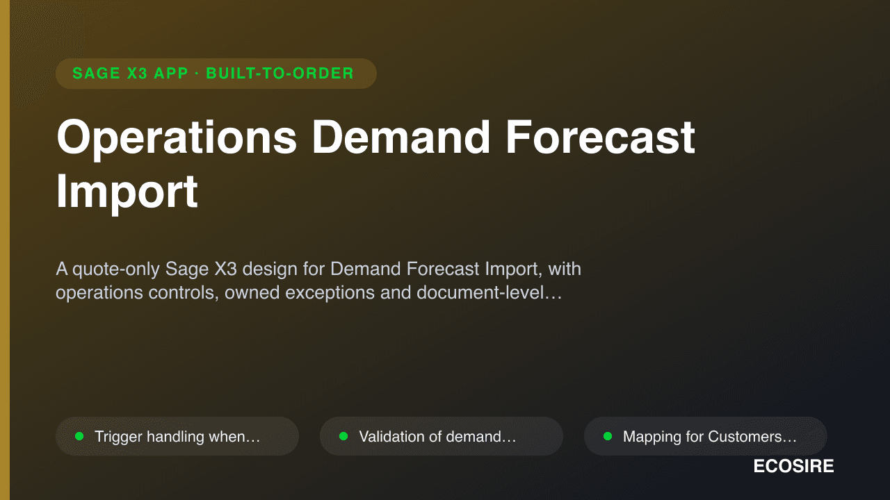 Operations Demand Forecast Import