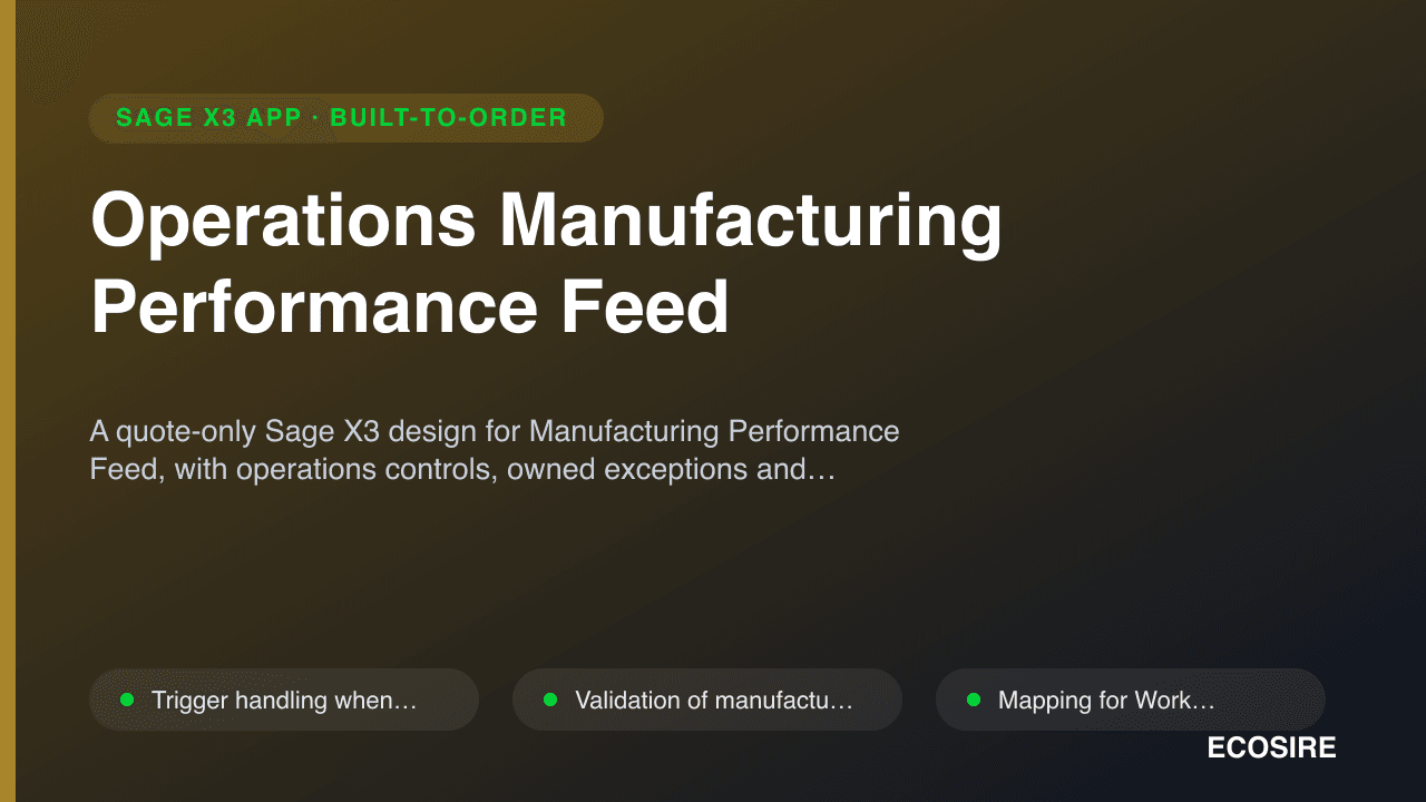 Operations Manufacturing Performance Feed