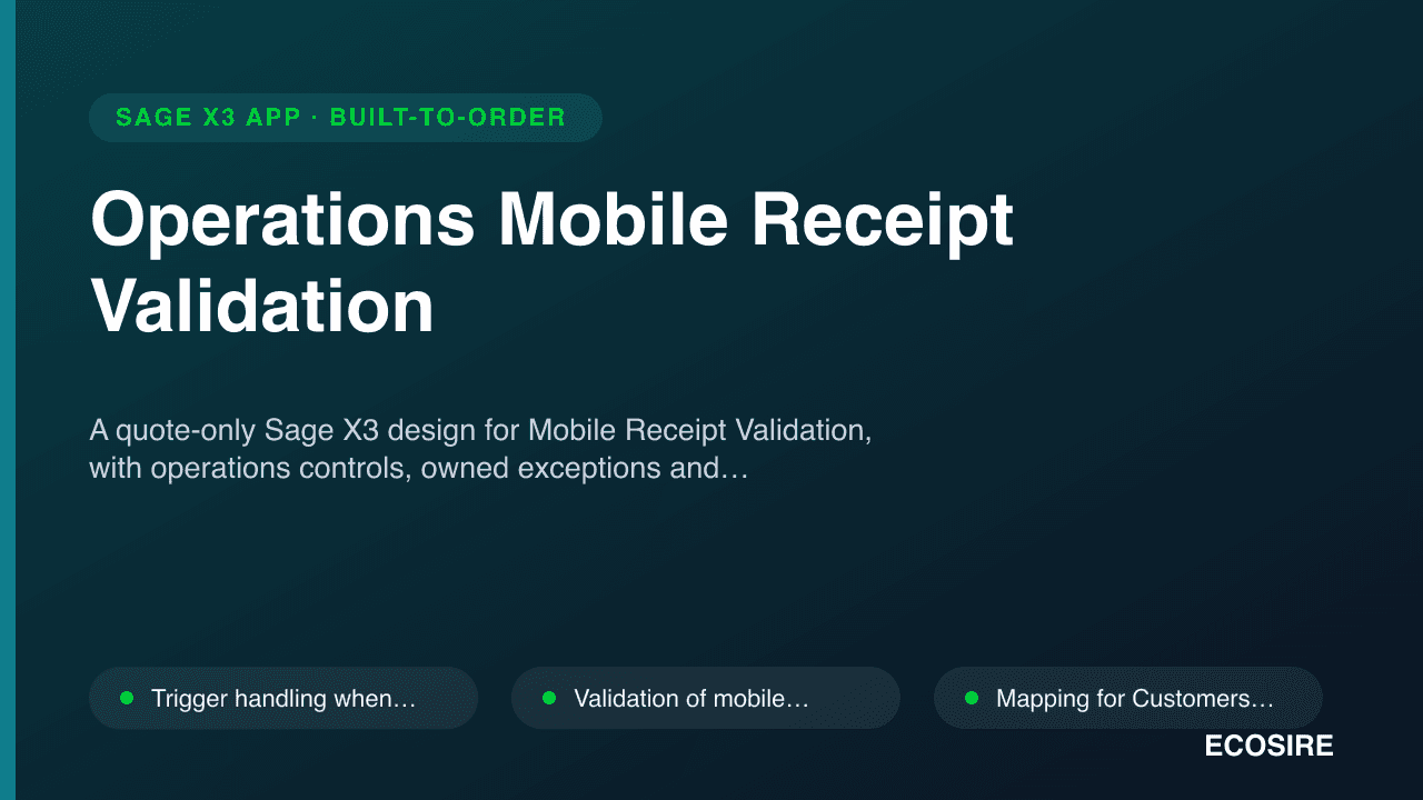 Operations Mobile Receipt Validation