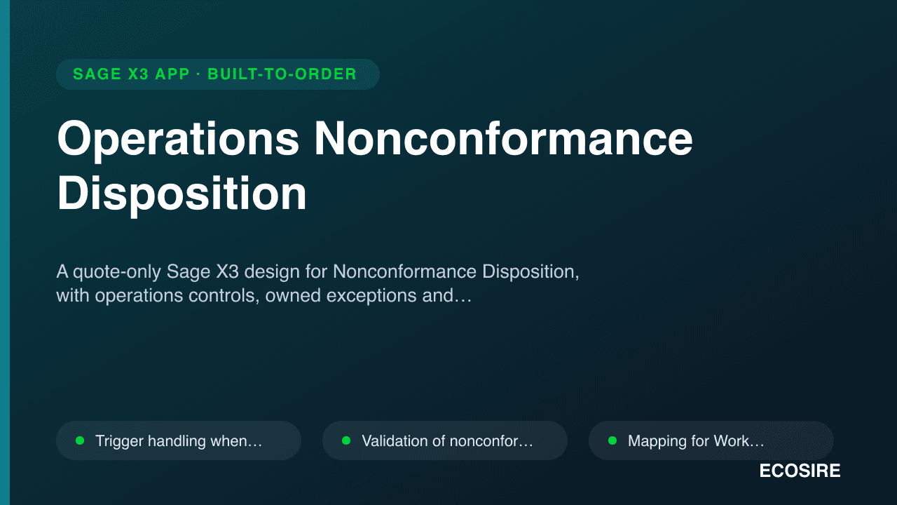 Operations Nonconformance Disposition
