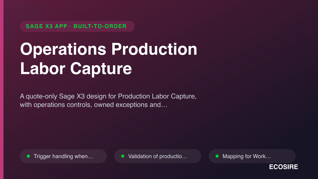 Operations Production Labor Capture