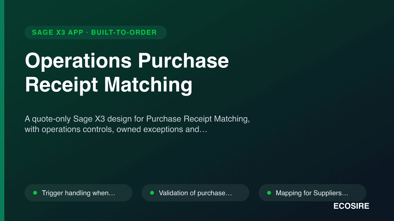 Operations Purchase Receipt Matching