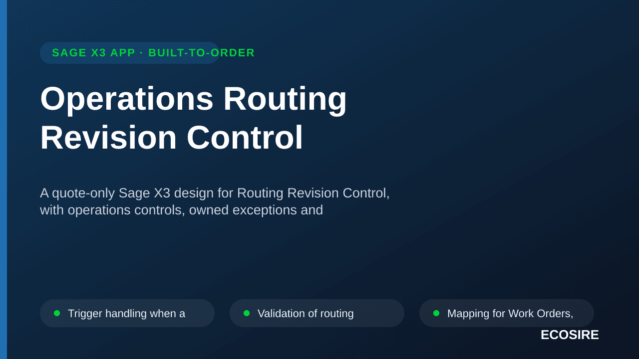 Operations Routing Revision Control
