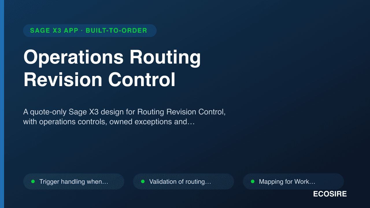 Operations Routing Revision Control