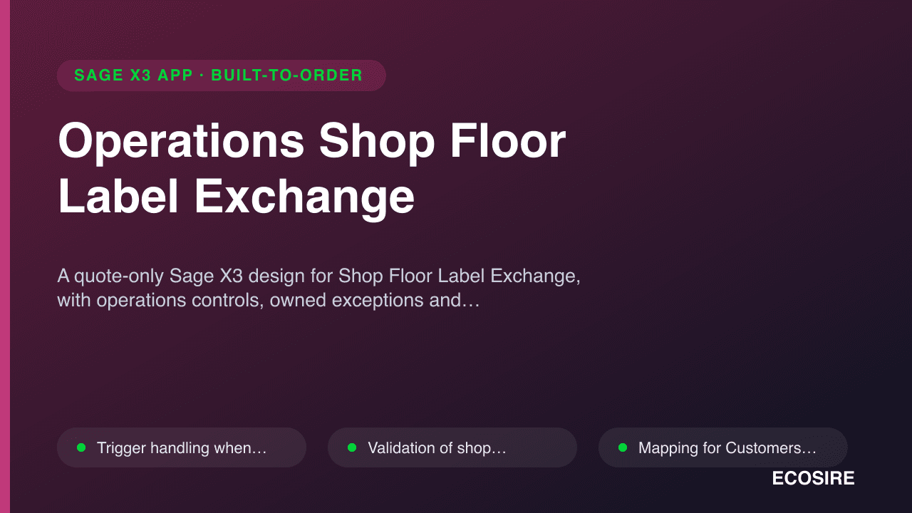 Operations Shop Floor Label Exchange