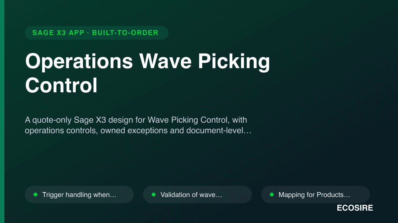 Operations Wave Picking Control