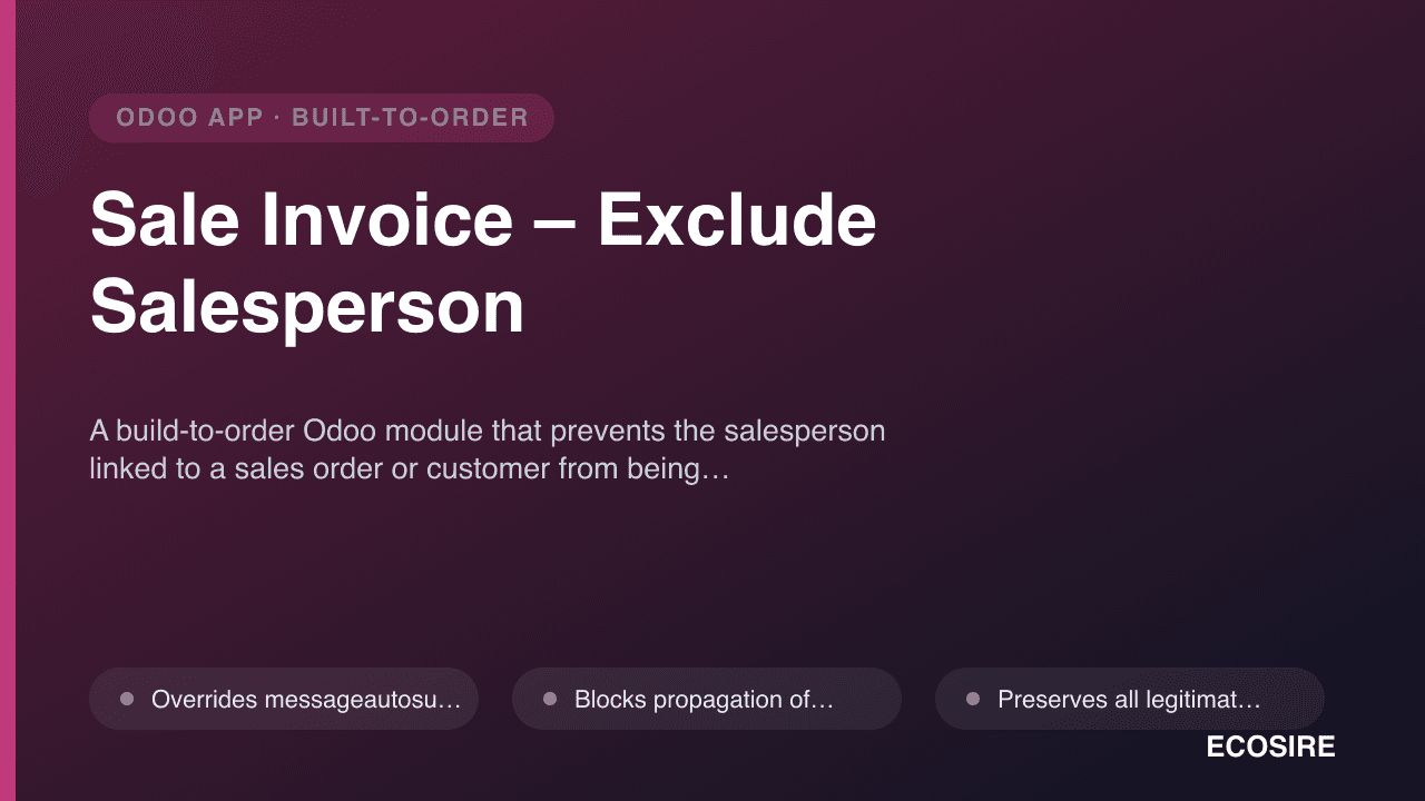 Sale Invoice – Exclude Salesperson