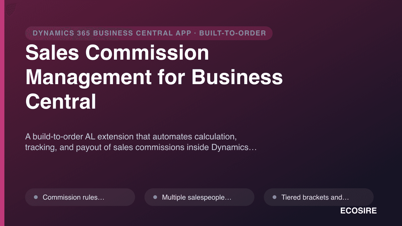 Sales Commission Management for Business Central