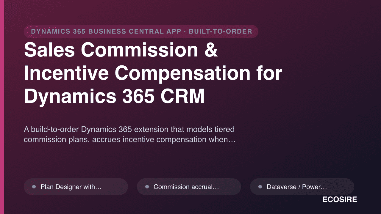Sales Commission & Incentive Compensation for Dynamics 365 CRM