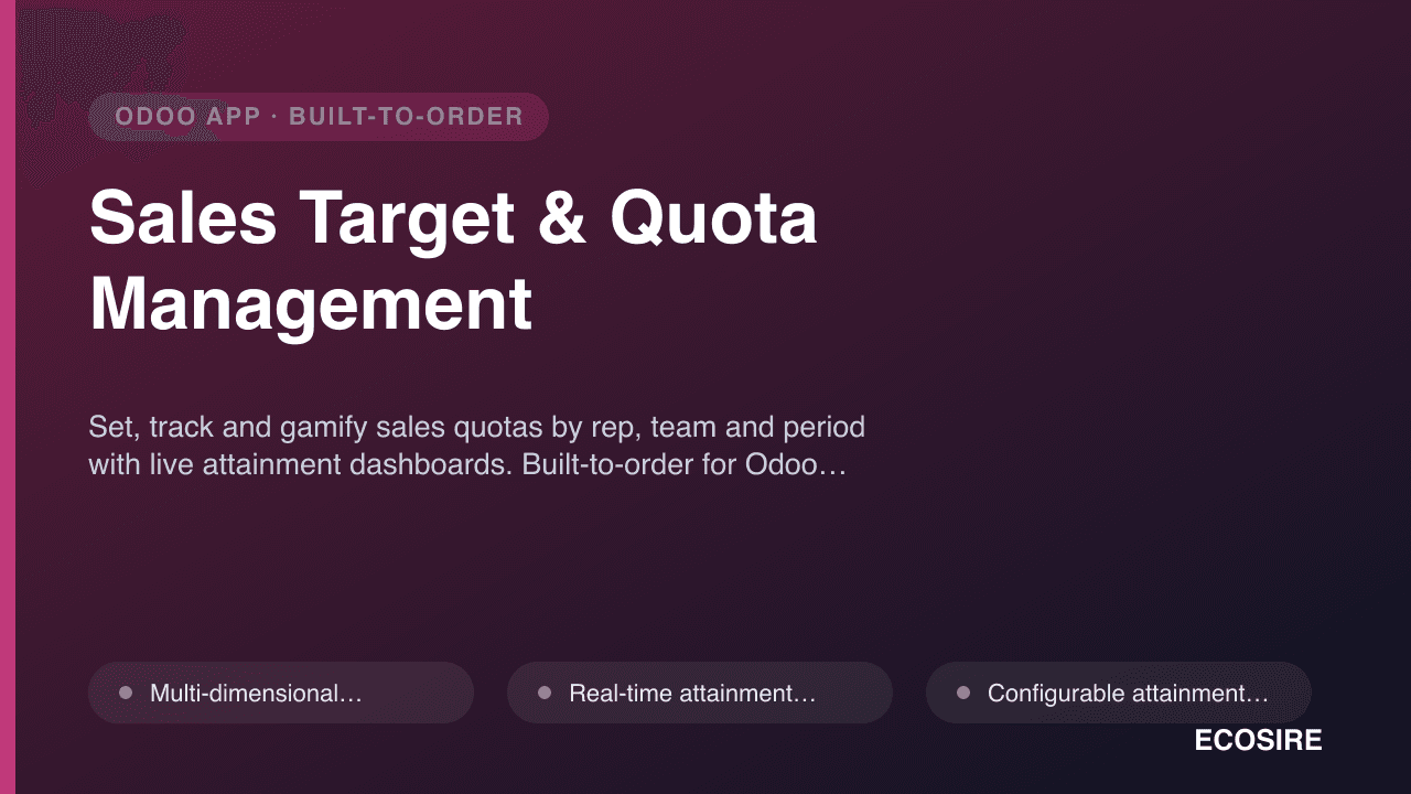 Sales Target & Quota Management — Set, track and gamify sales quotas by rep, team and period with live attainment dashboards