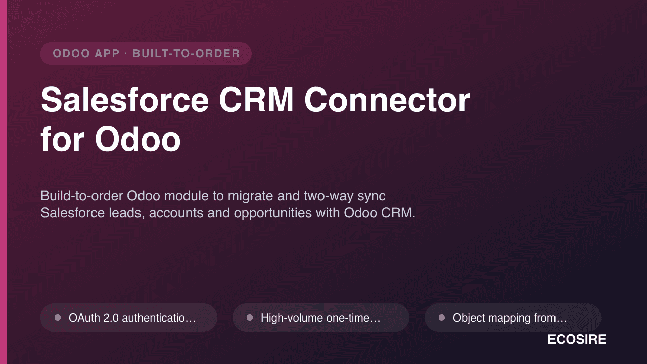 Salesforce CRM Connector for Odoo