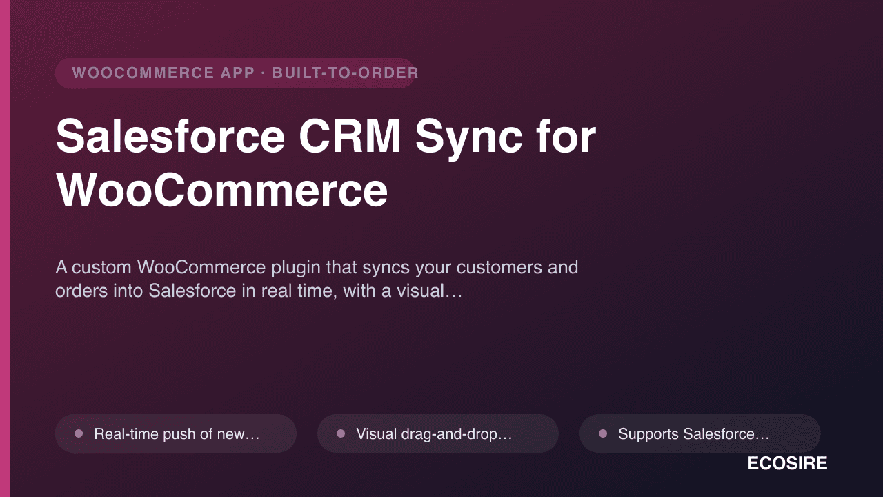 Salesforce CRM Sync for WooCommerce
