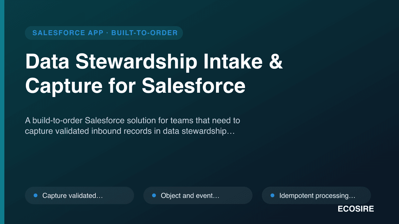 Data Stewardship Intake & Capture for Salesforce